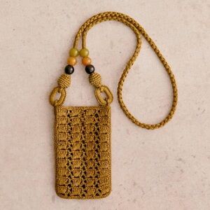 Sezane raffia phone bag